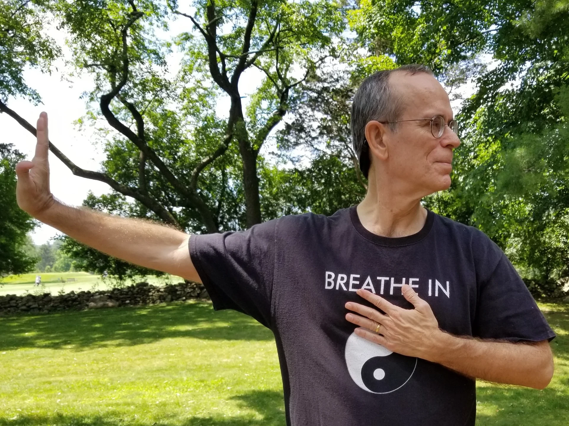 Richard P. Brown demonstrating a Breath-Body-Mind practice